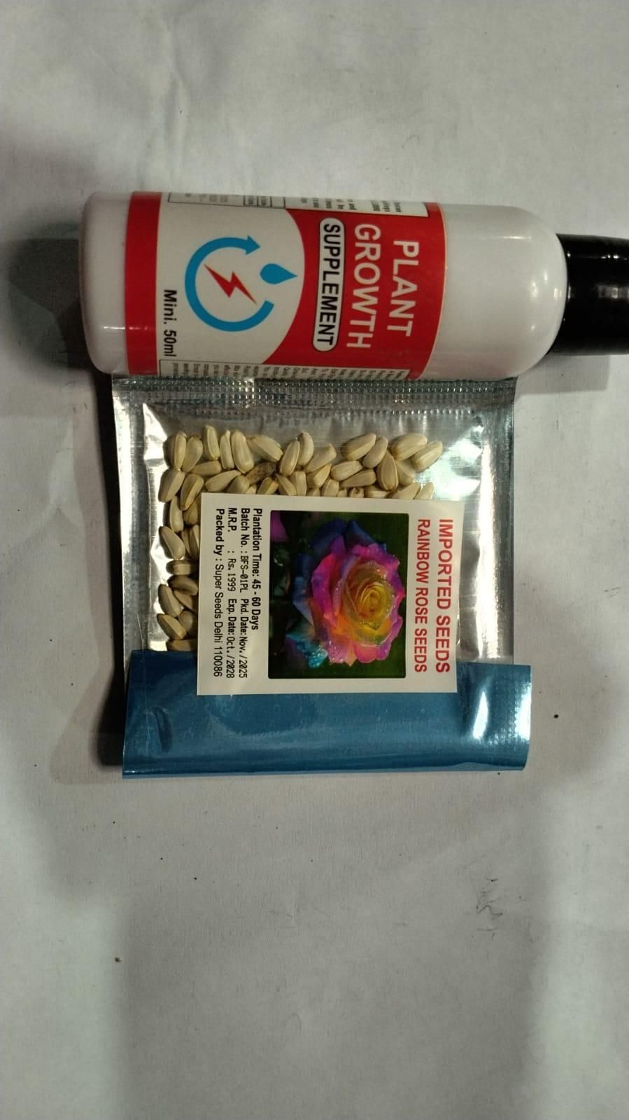 Rainbow Rose Seeds with Free Plant Growth Serum (Pack of 2)