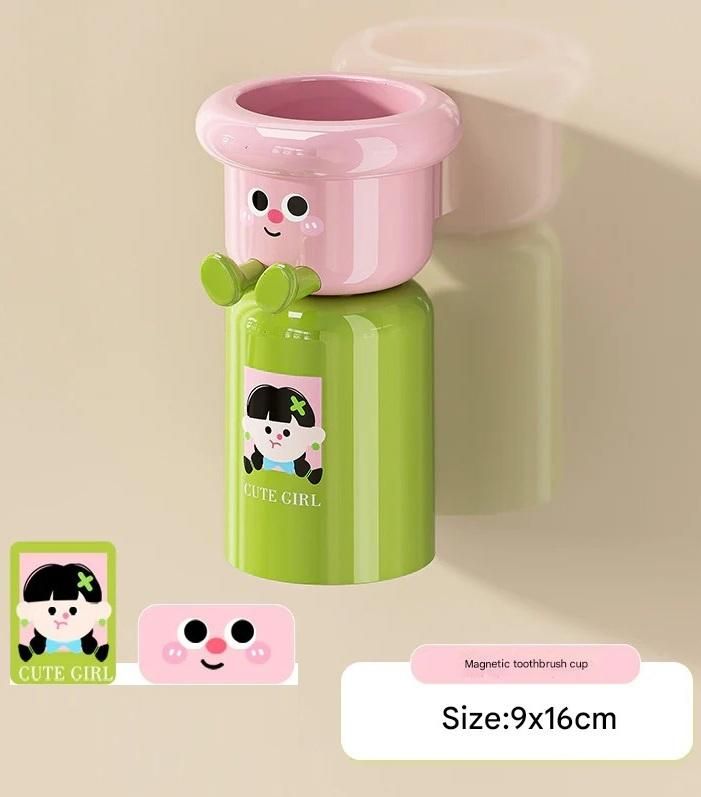 Toothbrush Wall Mounted Holder with Mouthwash Cup