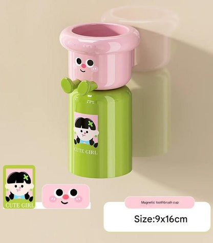 Toothbrush Wall Mounted Holder with Mouthwash Cup