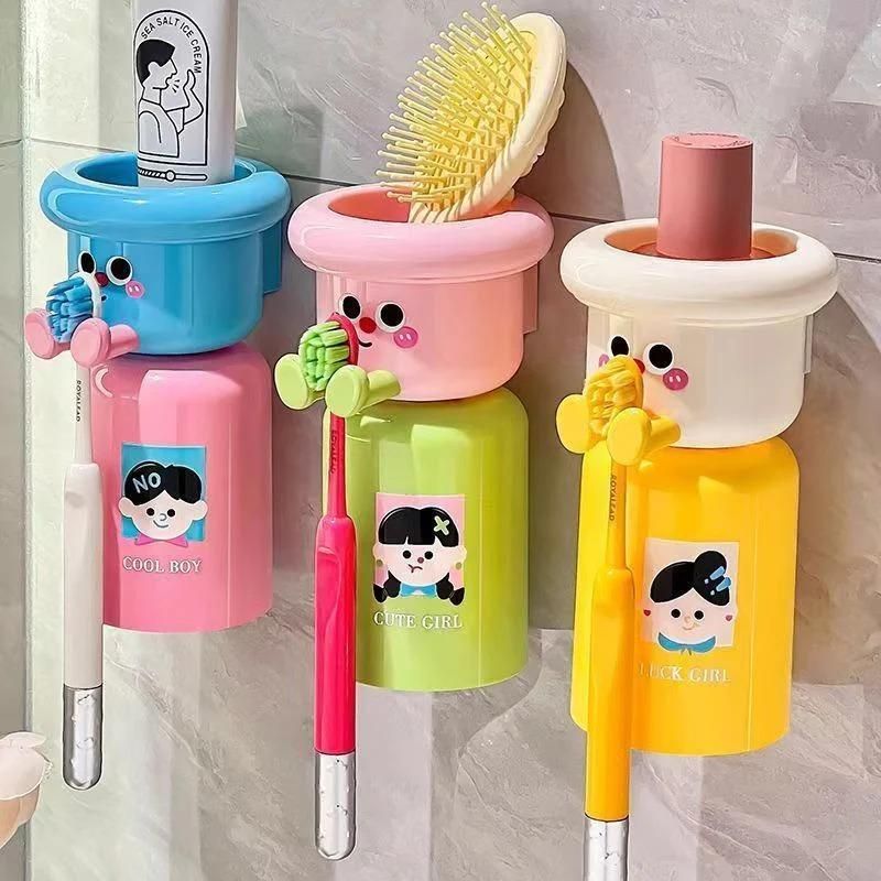 Toothbrush Wall Mounted Holder with Mouthwash Cup