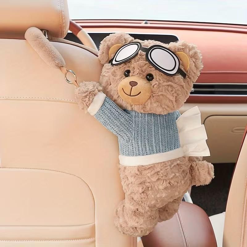 Car Back Seat Tissue Holder (Plush Bear)